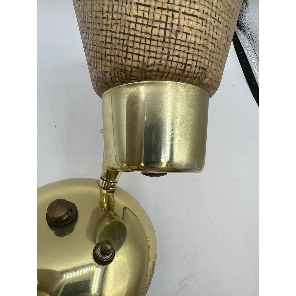 Vintage MCM 1960s Underwriter Laboratories Double Wall mount French Sconce Lamp
